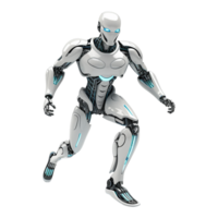 AI generated 3d running robot character isolated on transparent background png