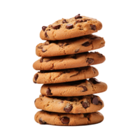 AI generated Stack of cookies isolated on transparent background png