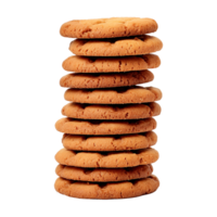 AI generated Stack of cookies isolated on transparent background png