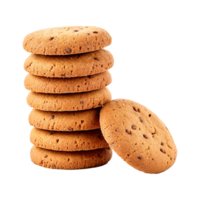 AI generated Stack of cookies isolated on transparent background png