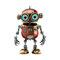 AI generated 3d cute robot character isolated on transparent background png