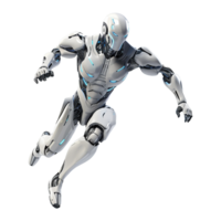 ai generado 3d corriendo robot personaje aislado en transparente antecedentes png