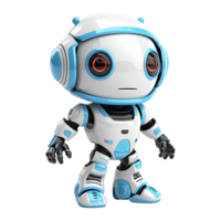 AI generated 3d cute robot character isolated on transparent background png