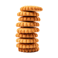 AI generated Stack of cookies isolated on transparent background png