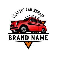 classic car design logo. Classic muscle car icon for classic car racing lovers vector