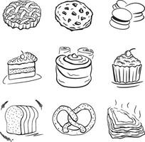 Hand draw solid black Illustration flat symbol Bakery vector