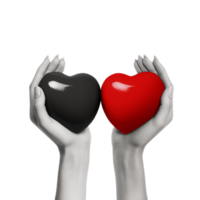 AI generated Hands holding red heart png isolated on transparent background