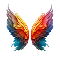 AI generated Color wing png isolated on transparent background