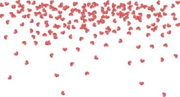 Red heart confetti background for Valentine's Day isolated on white background vector