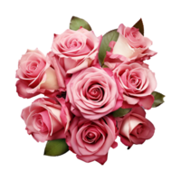 ai gerado rosa flor 3d render isolado em transparente fundo png