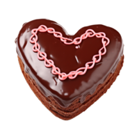 AI generated 3d  heart shape love chocolate isolated on transparent background png