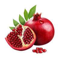 ai generato Melograno maturo dolce frutta png isolato su trasparente sfondo