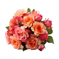 ai gerado rosa flor 3d render isolado em transparente fundo png