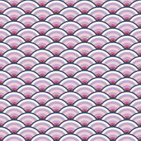 Japanese wave geometric seamless pattern, circle fish scale vector