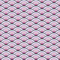 Japanese wave geometric seamless pattern, circle fish scale vector