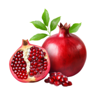 AI generated Pomegranate ripe sweet fruit png isolated on transparent background