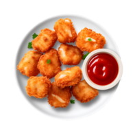 AI generated Tasty chicken nuggets png isolated on transparent background