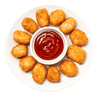 AI generated Tasty chicken nuggets png isolated on transparent background