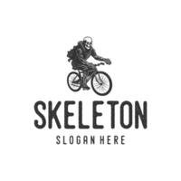 ciclista esqueleto logo vector