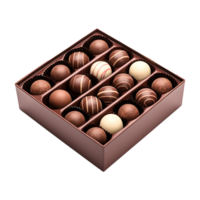 AI generated Box of chocolate candies isolated on transparent background png