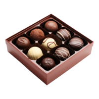 AI generated Box of chocolate candies isolated on transparent background png