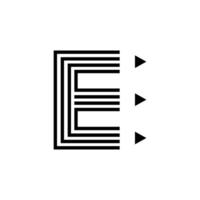 Initial letter E with Pencil logo design icon template element. Letter E Pencil logo design vector illustration.