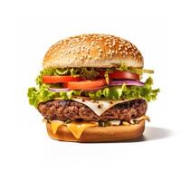 AI generated Hamburger isolated on a white background AI Generated photo