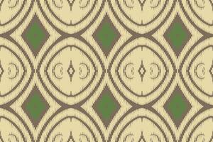 patrón étnico ikat sin costuras en tribal. diseño para fondo, papel pintado, ilustración vectorial, tela, ropa, moqueta, textil, batik, bordado. vector