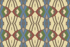 patrón étnico ikat sin costuras en tribal. diseño para fondo, papel pintado, ilustración vectorial, tela, ropa, moqueta, textil, batik, bordado. vector