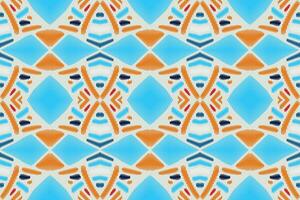 fabric ikat seamless pattern geometric ethnic traditional embroidery style.Design for background,carpet,mat,sarong,clothing,Vector illustration. vector