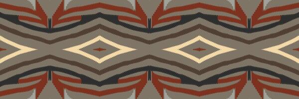 arte de patrones étnicos abstractos. patrón sin costuras ikat en tribal. diseño para fondo, papel tapiz, ilustración vectorial, tela, ropa, alfombra, bordado. vector