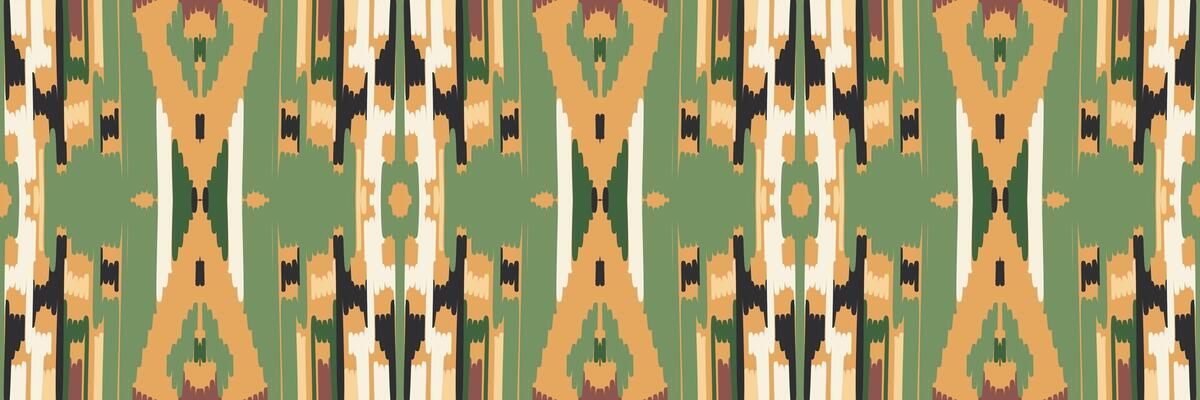 Ikat abstract geometric embroidery ethnic pattern design. Aztec fabric carpet mandala ornament chevron textile decoration wallpaper. Tribal boho native ethnic turkey traditional vector background