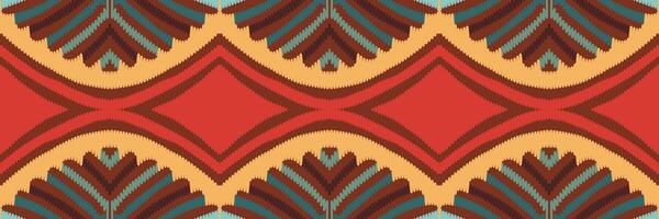 arte de patrones étnicos abstractos. patrón sin costuras ikat en tribal. diseño para fondo, papel tapiz, ilustración vectorial, tela, ropa, alfombra, bordado. vector