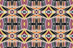 tela ikat de patrones sin fisuras estilo de bordado tradicional étnico geométrico. diseño para fondo, alfombra, estera, sarong, ropa, ilustración vectorial. vector