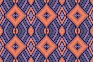 tela ikat de patrones sin fisuras estilo de bordado tradicional étnico geométrico. diseño para fondo, alfombra, estera, sarong, ropa, ilustración vectorial. vector