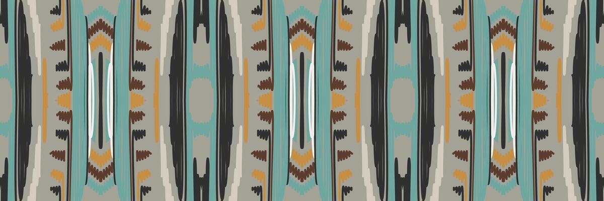 Ikat abstract geometric embroidery ethnic pattern design. Aztec fabric carpet mandala ornament chevron textile decoration wallpaper. Tribal boho native ethnic turkey traditional vector background