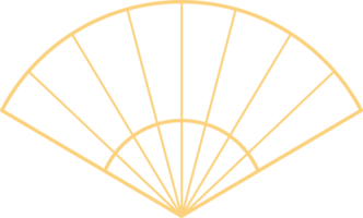 Folding Hand fan asian style, semicircular shape, illustration and decoration, flat design, 2D front view. png