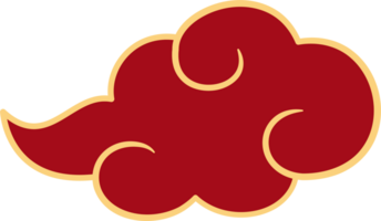 Chinese style cloud ornament, illustrations and decorations for Asian New Year, flat design, 2D front view. png