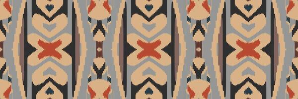 patrón étnico ikat sin costuras en tribal. diseño para fondo, papel pintado, ilustración vectorial, tela, ropa, moqueta, textil, batik, bordado. vector