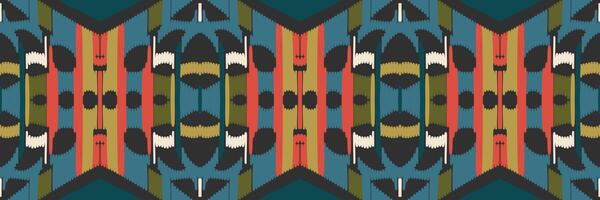 diseño de patrón étnico de bordado geométrico abstracto ikat. tela azteca alfombra mandala ornamento chevron textil decoración papel pintado. tribal boho nativo étnico pavo tradicional vector de fondo