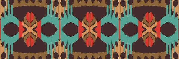 diseño de patrón étnico de bordado geométrico abstracto ikat. tela azteca alfombra mandala ornamento chevron textil decoración papel pintado. tribal boho nativo étnico pavo tradicional vector de fondo