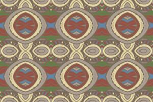 fabric ikat seamless pattern geometric ethnic traditional embroidery style.Design for background,carpet,mat,sarong,clothing,Vector illustration. vector