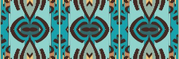 arte de patrones étnicos abstractos. patrón sin costuras ikat en tribal. diseño para fondo, papel tapiz, ilustración vectorial, tela, ropa, alfombra, bordado. vector