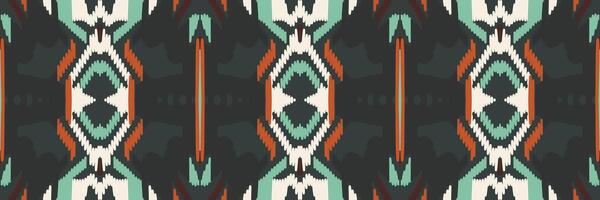 patrón étnico ikat sin costuras en tribal. diseño para fondo, papel pintado, ilustración vectorial, tela, ropa, moqueta, textil, batik, bordado. vector