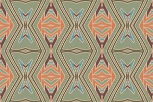 fabric ikat seamless pattern geometric ethnic traditional embroidery style.Design for background,carpet,mat,sarong,clothing,Vector illustration. vector