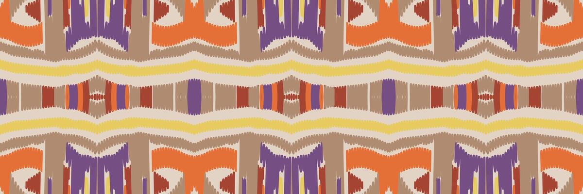 Ikat abstract geometric embroidery ethnic pattern design. Aztec fabric carpet mandala ornament chevron textile decoration wallpaper. Tribal boho native ethnic turkey traditional vector background
