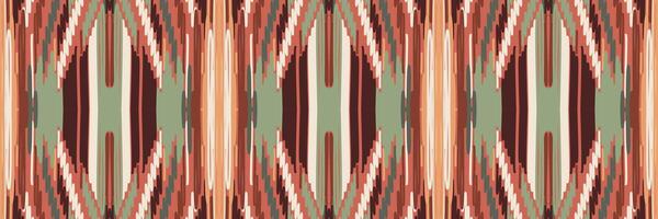 diseño de patrón étnico de bordado geométrico abstracto ikat. tela azteca alfombra mandala ornamento chevron textil decoración papel pintado. tribal boho nativo étnico pavo tradicional vector de fondo