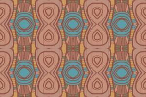 fabric ikat seamless pattern geometric ethnic traditional embroidery style.Design for background,carpet,mat,sarong,clothing,Vector illustration. vector