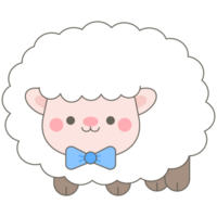 spring season easter cute pastel minimal little chubby white sheep png