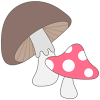 printemps saison Pâques mignonne pastel minimal 2 les types de champignon marron et polka point rouge png